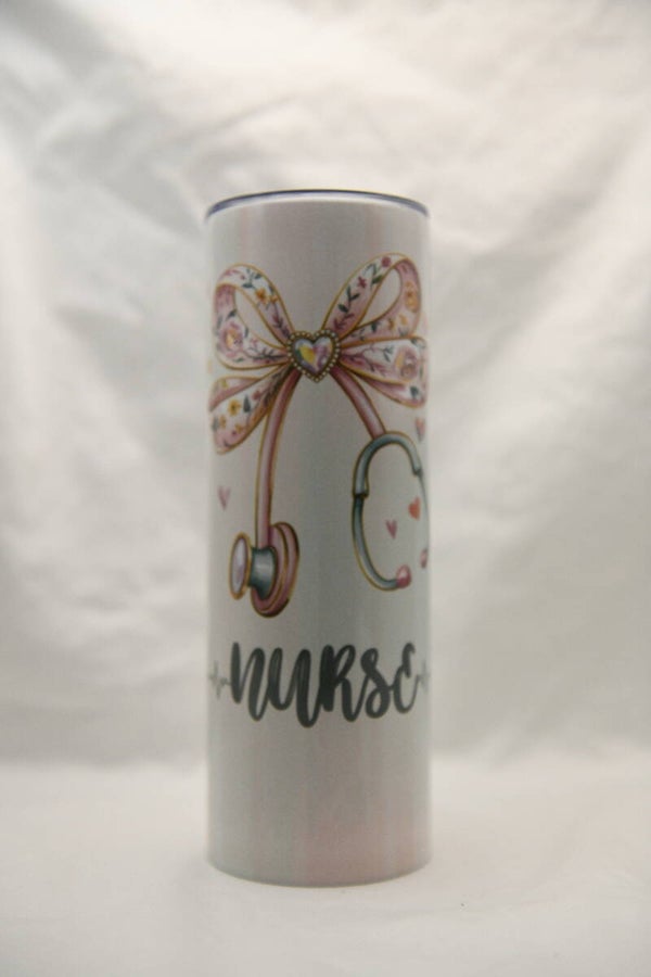 Nurse Heart Bow 20oz Skinny Tumbler