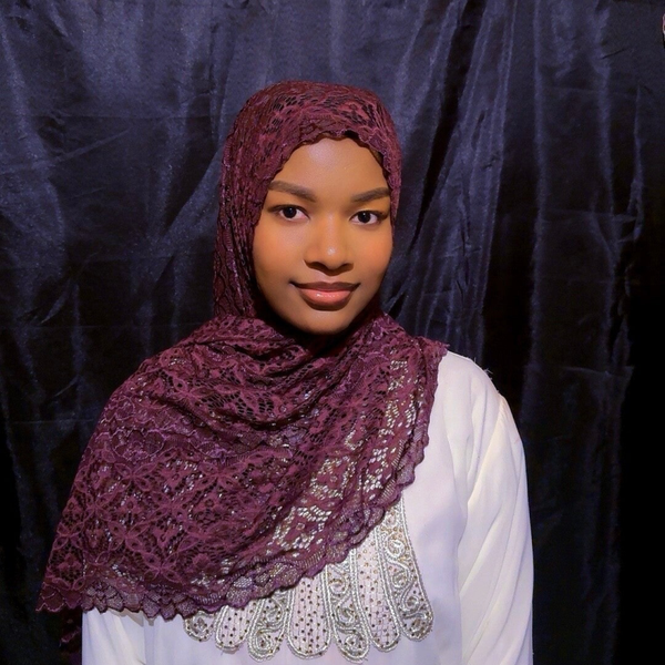 Dark Plum Lace Elegance Hijab-head wrap jersey scarf