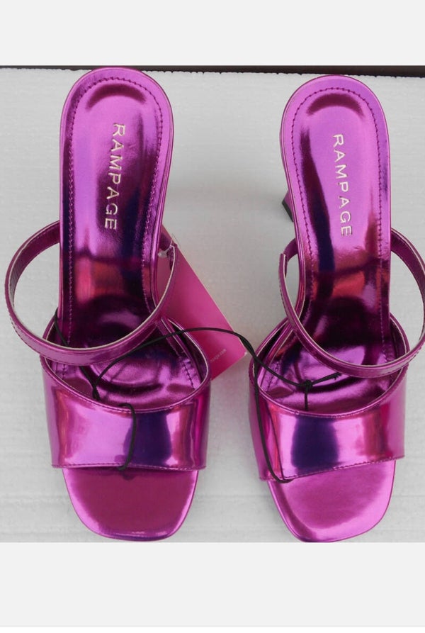 Women’s Rampage Ivana Purple Heels Pumps, Size 7 Faux Leather Shoes NEW 4.5 Heel