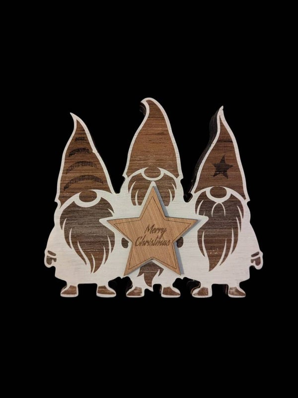 Kerstbeeld 3 kerstmannen