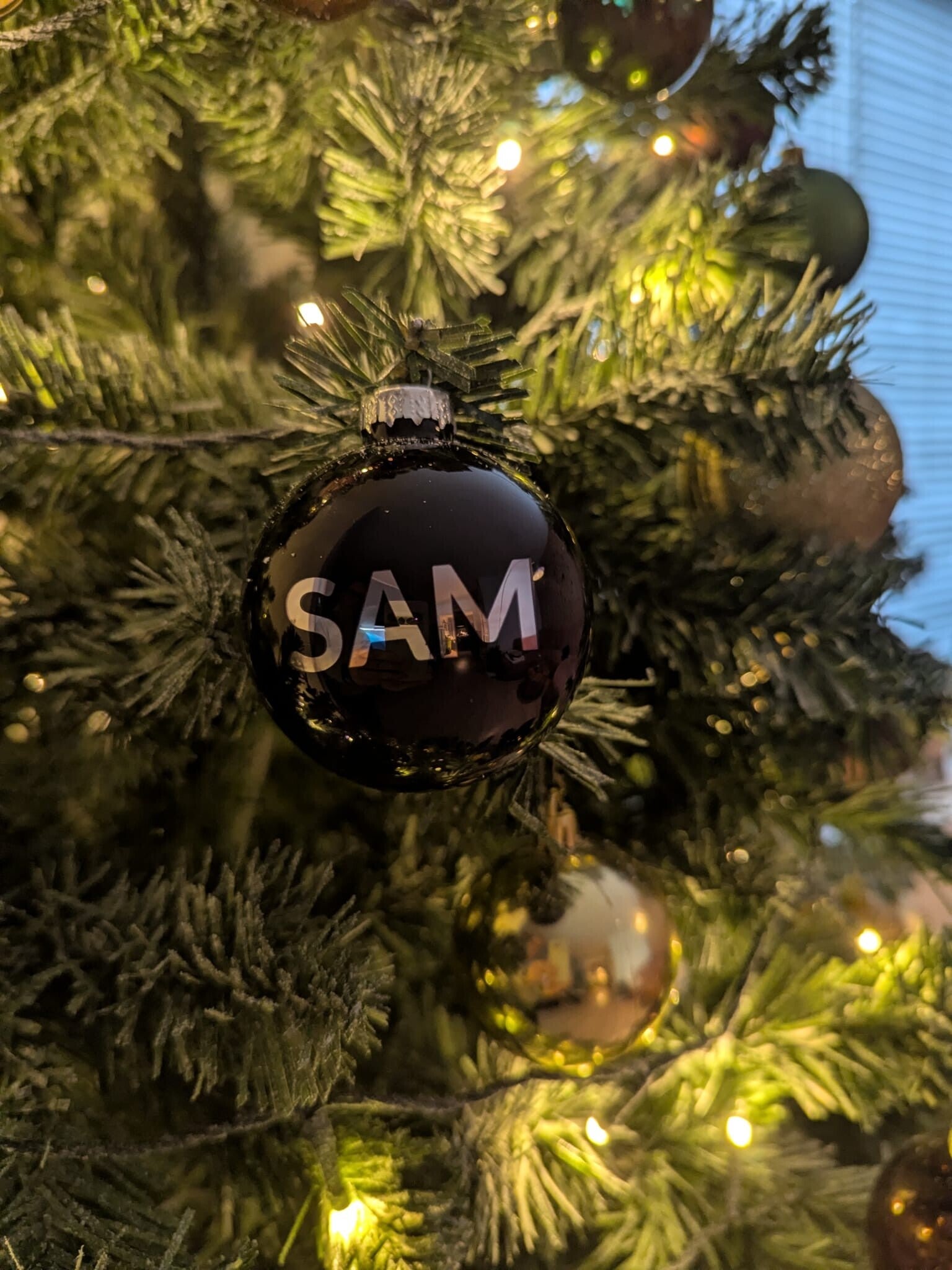 Glazen kerstbal met naam of logo