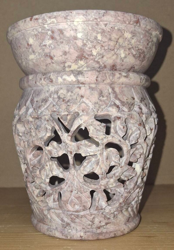 Aromaöllampe aus Speckstein "Blume des Lebens"