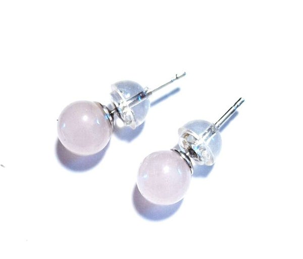 Ohrstecker Rosenquarz 8mm