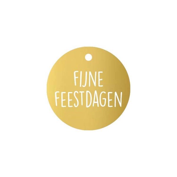 Kerst cadeau labels "Fijne Feestdagen" (5 stuks)