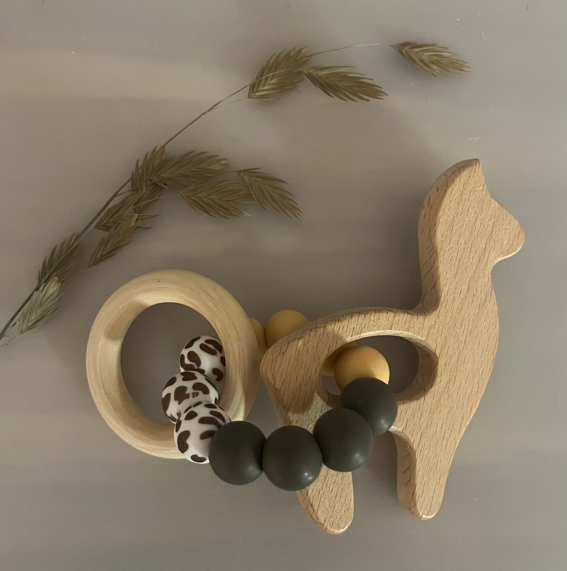 Bijtring bruin/beige - alpaca