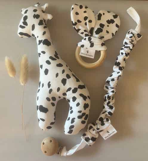 Giraf - speenkoord -  bijtring knisperoortjes koe