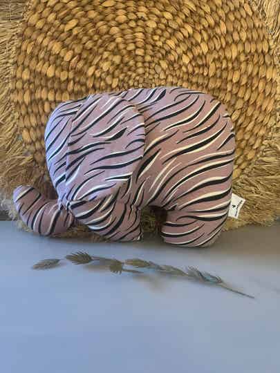 Olifant knuffel roze / zebra