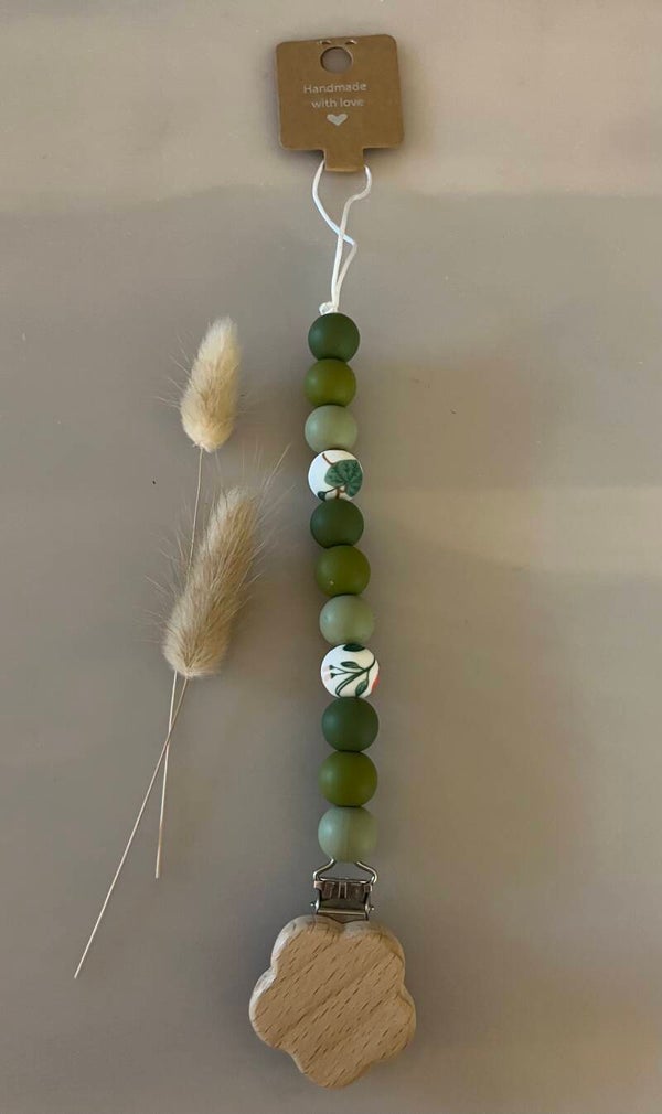 Speenkoord groen/ bloemenkraal