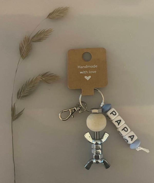 Sleutelhanger papa - blauw