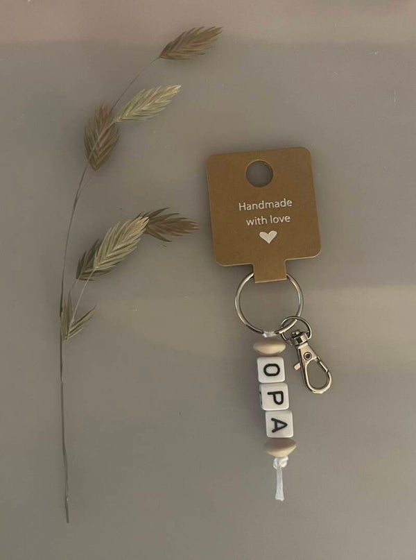 Sleutelhanger opa - beige