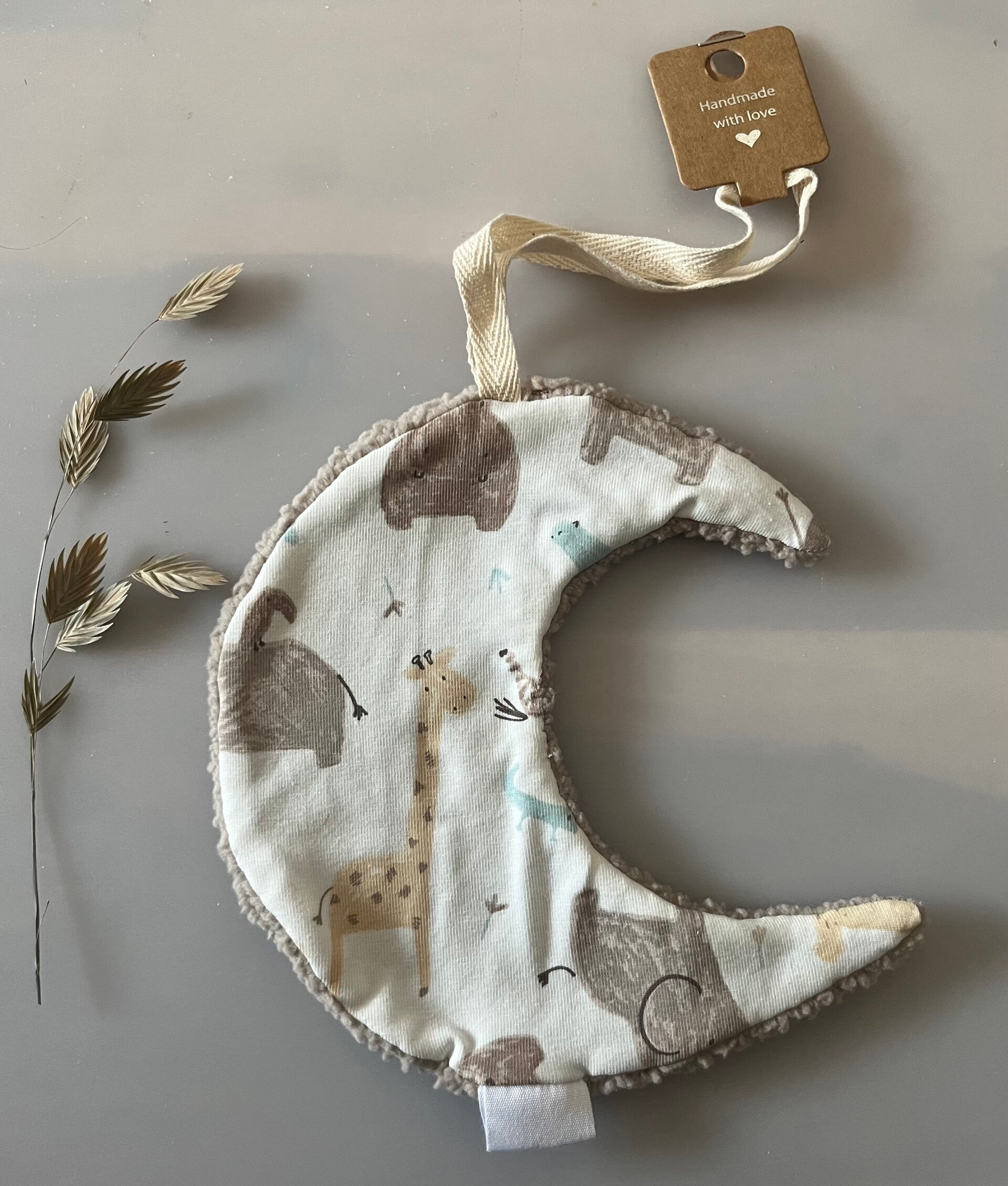 Speendoekje maan dubbelzijdig beige jungle