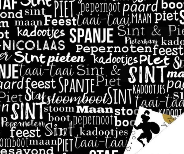 Sinterklaas tekst zwart -wit
