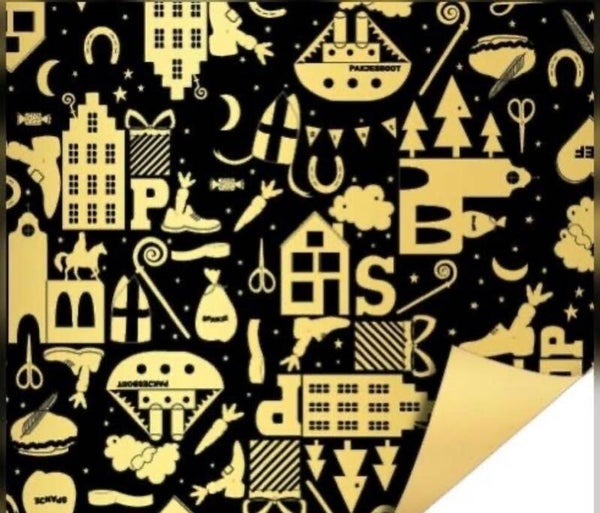 Sint huisjes - boot - zwart/goud