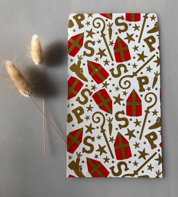 Sint cadeau zakjes "mijter & staf" (5 stuks)