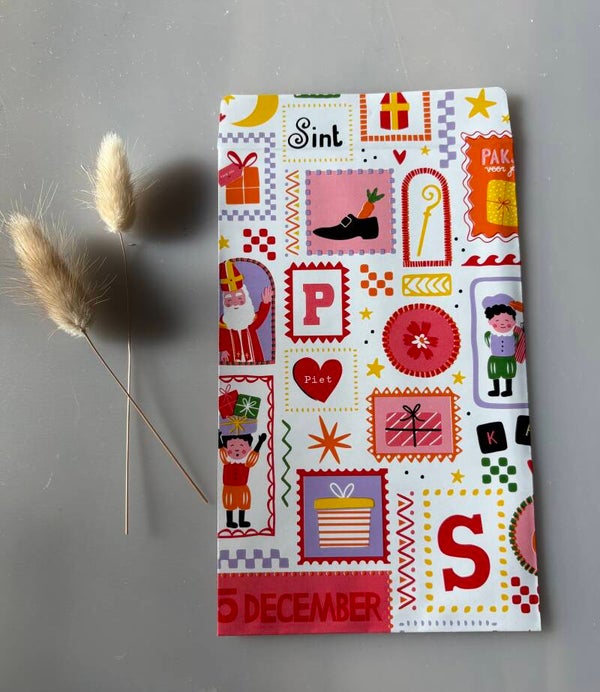 Sint caeau zakjes "Piet - Sint - 5 dec" (5 stuks)