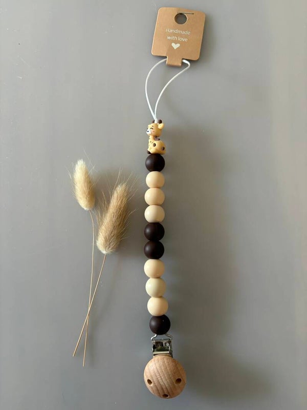Speenkoord bruin/beige giraf