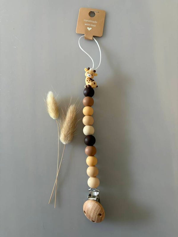 Speenkoord bruin/beige giraf