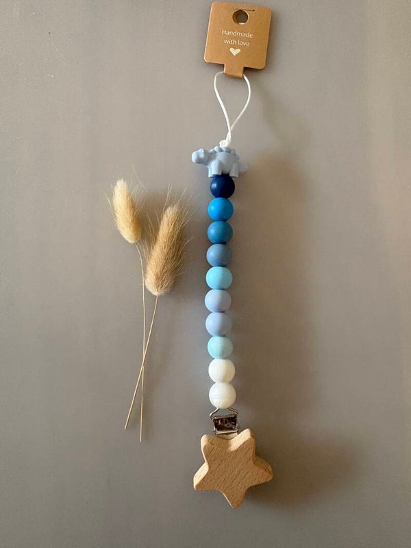 Speenkoord blauw dino