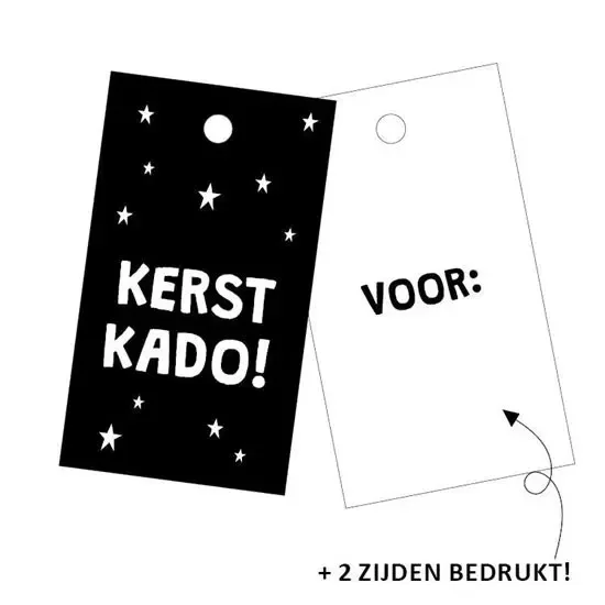 Cadeau label “Kerst kado” (5 stuks)