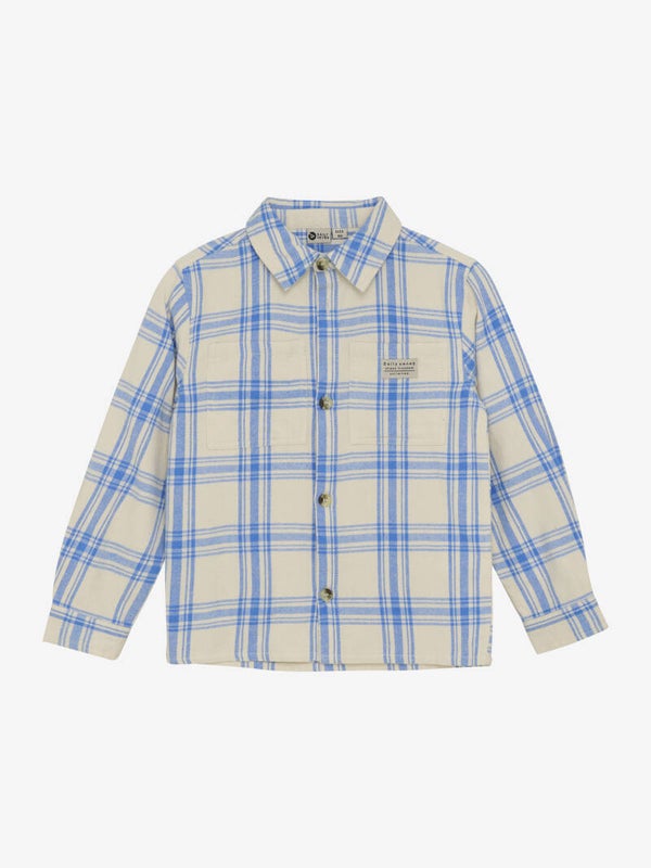 Chemise carreaux créme-bleu
