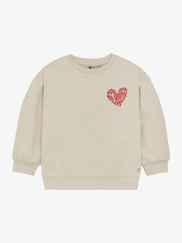 Sweat beige coeur velours