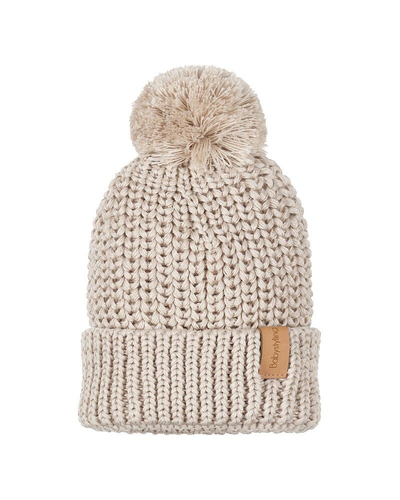 Bonnet pompom sable