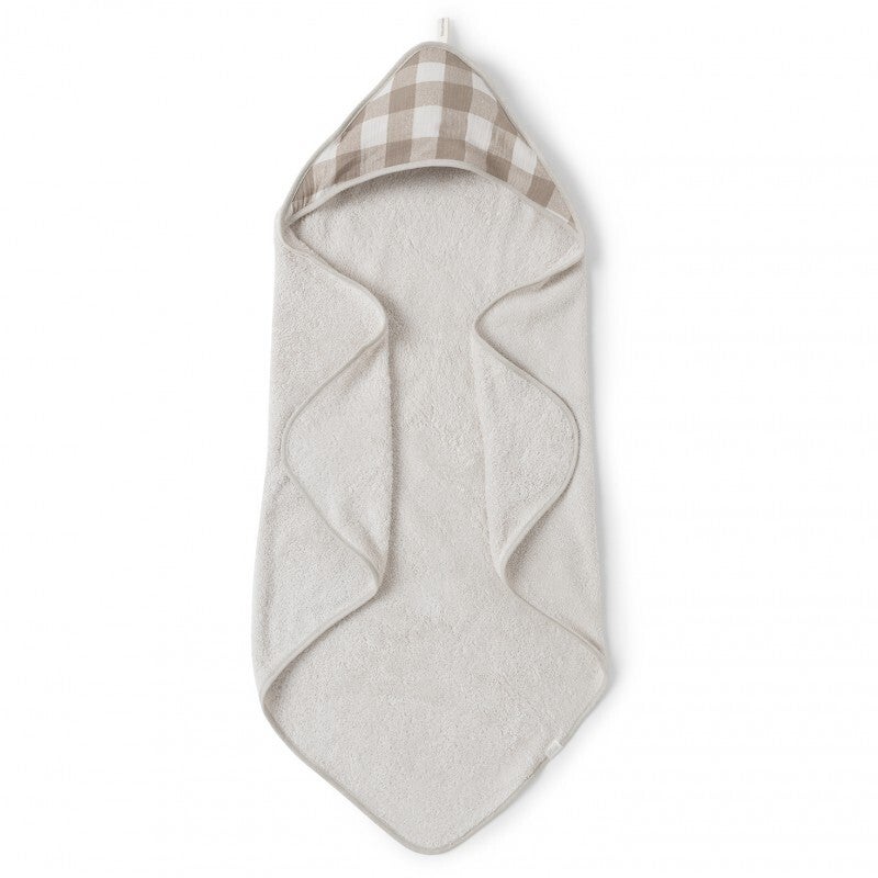 Cape de bain vichy caramel