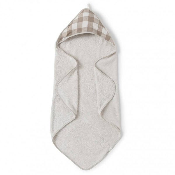 Cape de bain vichy caramel