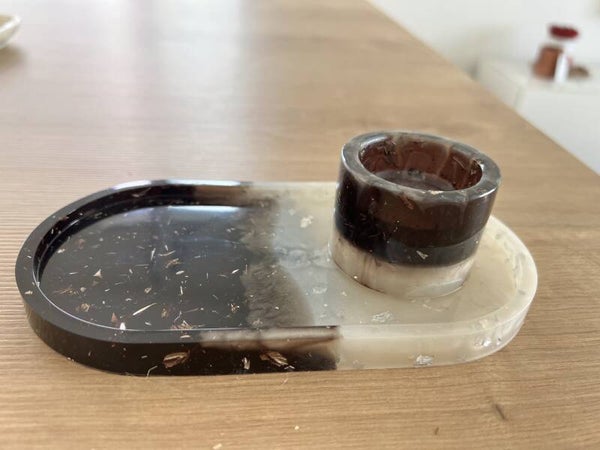 duo schaal met een theelichthouder