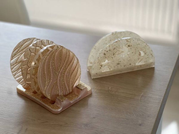 serviette houder met onderzetters