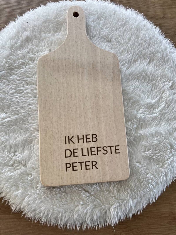 houten borrelplank voor peter