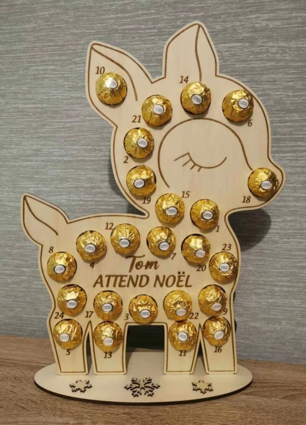 Houten Adventskalender met Naam