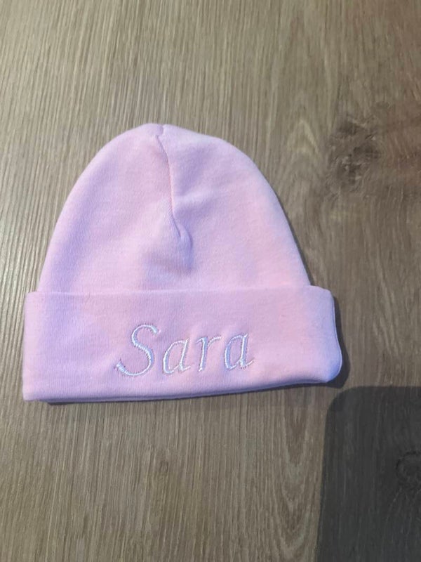 Gepersonaliseerde Set: Katoenen Romper & Mutsje - Roze