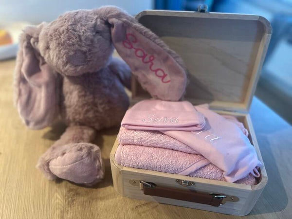 Gepersonaliseerde Luxe Geboortekoffer - Roze "Prinses" (6-delig)