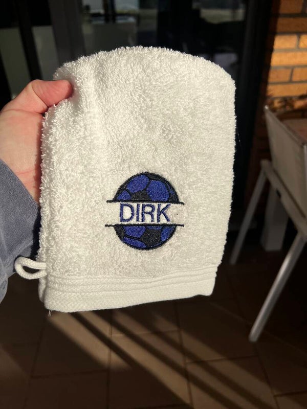 Gepersonaliseerde Sporthanddoekje / Washandje met Voetbal