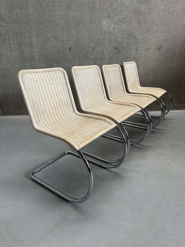 4x Mies van der Rohe voor Tecta | buisframe stoelen