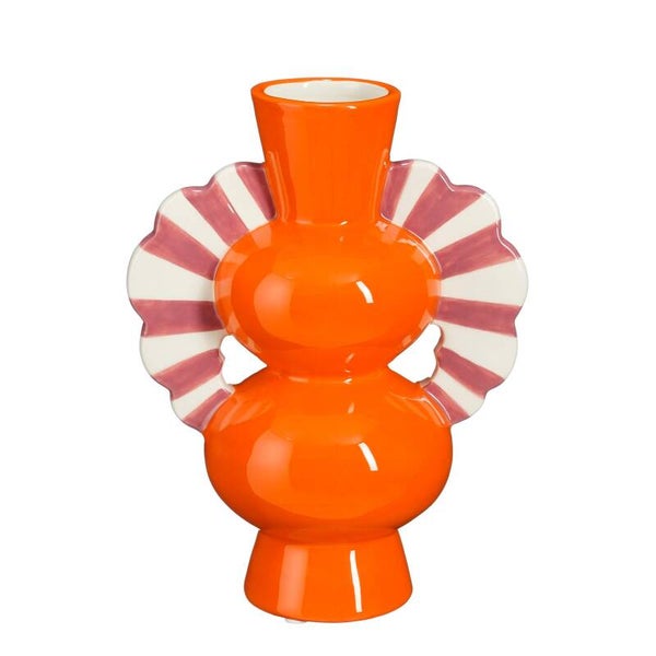 Cleo vaas met kraag oranje