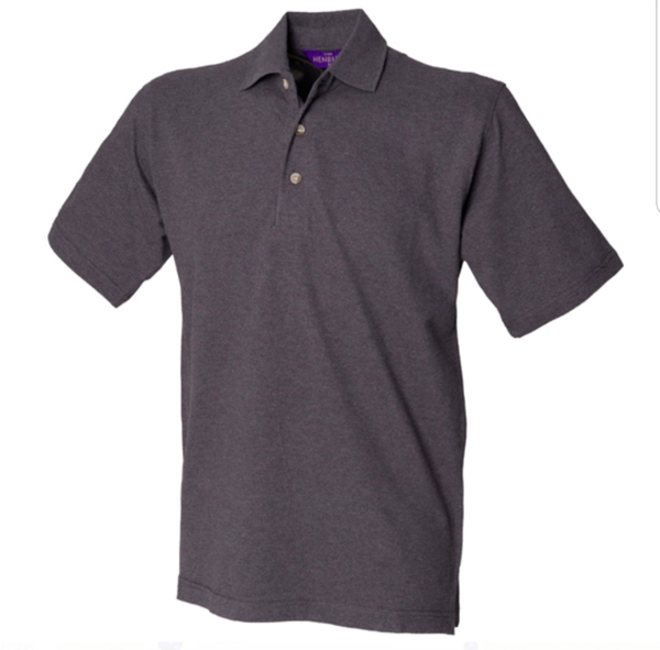 Heren polo Henbury cotton charcoal incl bedrukking 1 kleur