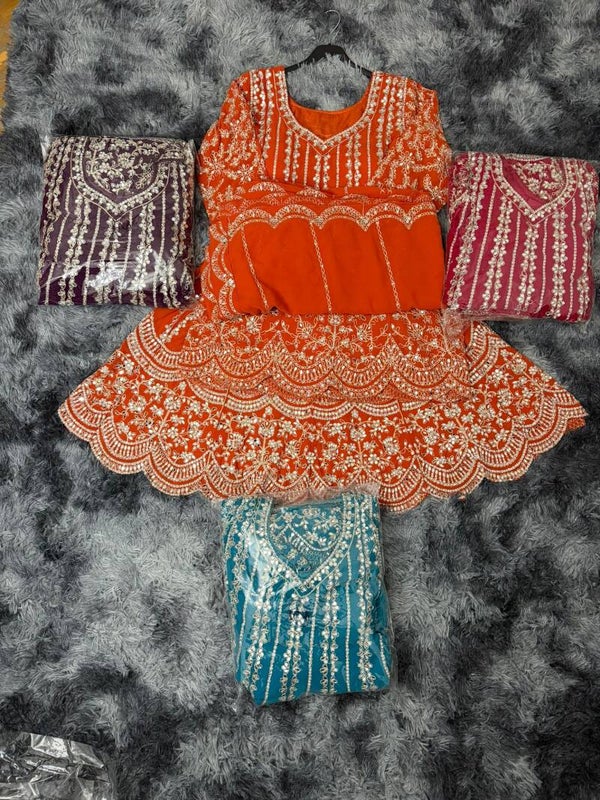 Frock style with sharara suit