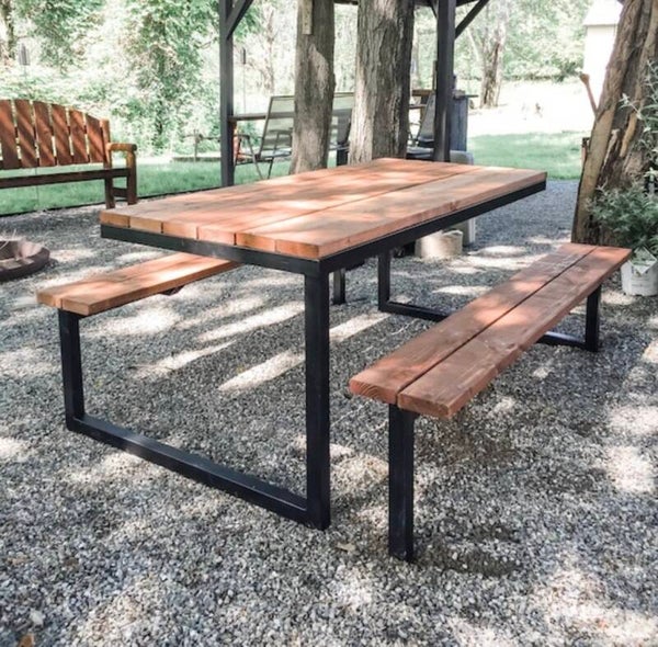 Moderne industriële picknicktafel – handgemaakt maatwerk