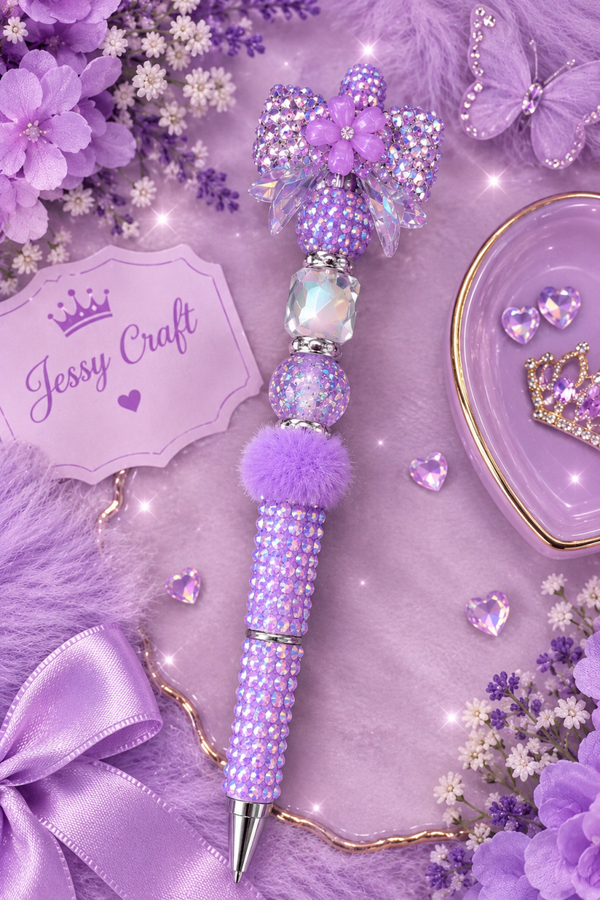 Purple Bow Extended Pen