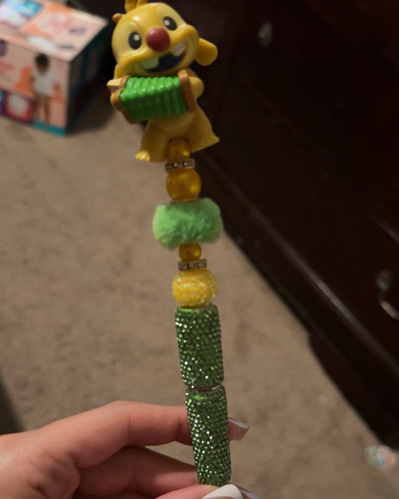 Yellow Alien Beaded Pen