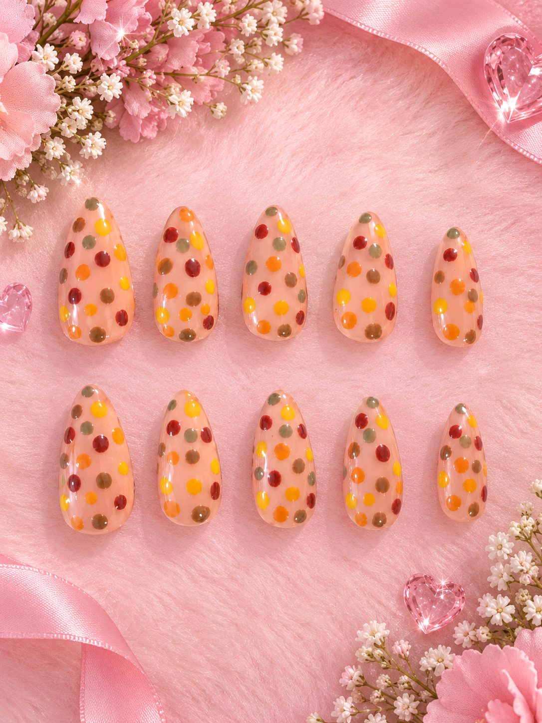 🍂 Autumn Dotty Dreams Press-On Nails 🤎
