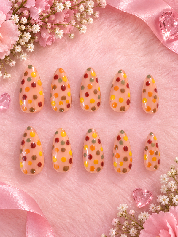🍂 Autumn Dotty Dreams Press-On Nails 🤎