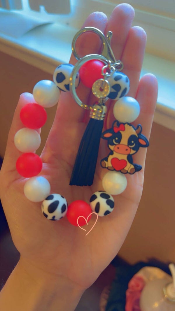 Cute Heart Highland Keychain