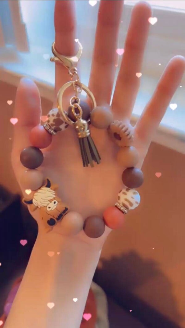 Flower Highland Keychain
