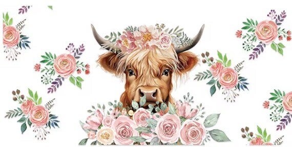 Flower Highland Cow