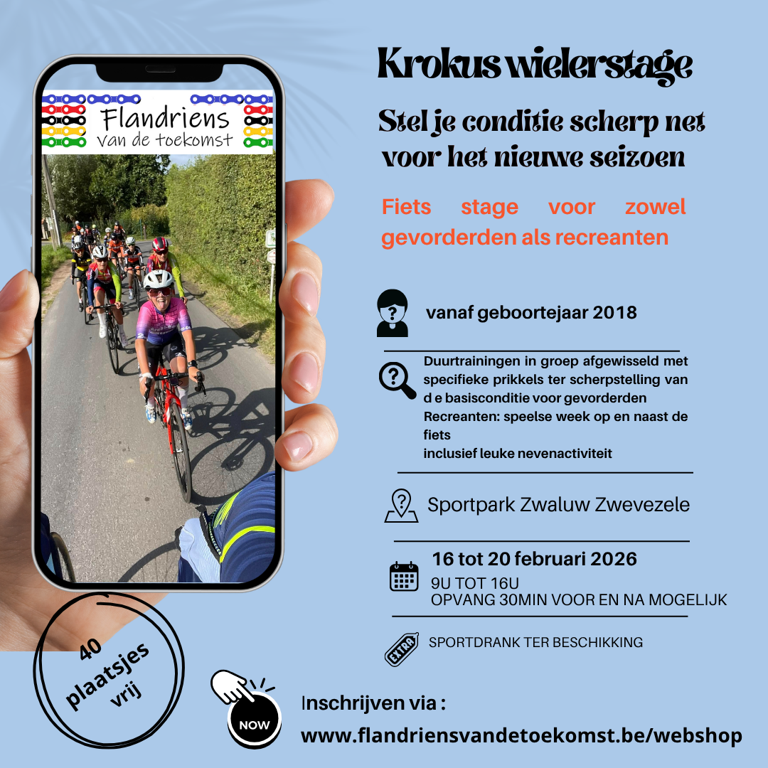 Krokus stage wegwielrennen - Sporthal Zwaluw Zwevezele