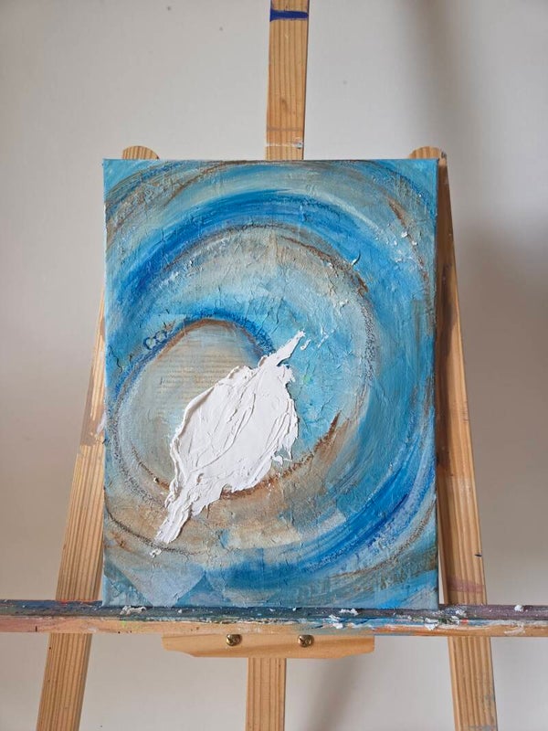 BLUE - abstraktes Acrylgemälde | 30x40 cm | detailreich und spannend | moderne Wanddekoration