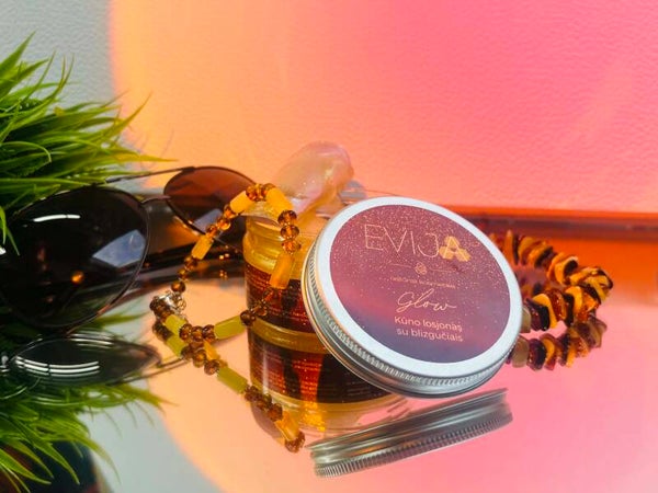 EVIJA "Glow" Mango Body Lotion with glitter
